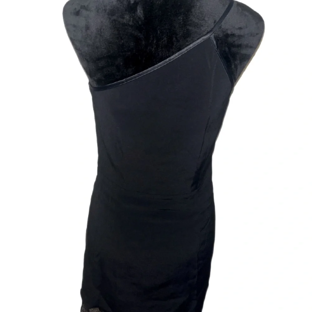 NWT Grace MMXX111 Black Asymmetrical One-Shoulder Mini Dress- size 4 - Picture 4 of 4